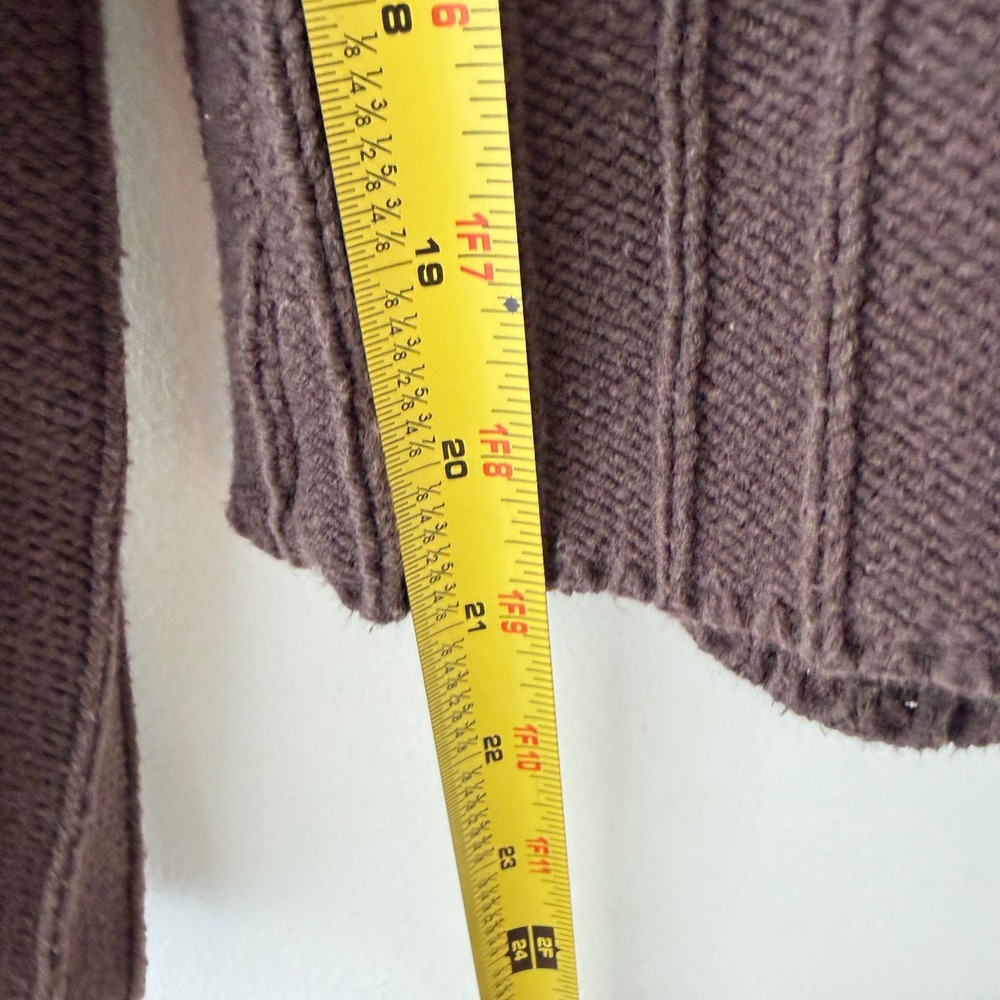 Brown Ribbed Knit Peplum Cardigan Shawl Collar Boho Earthy Goblincore XL - Picture 7 of 7